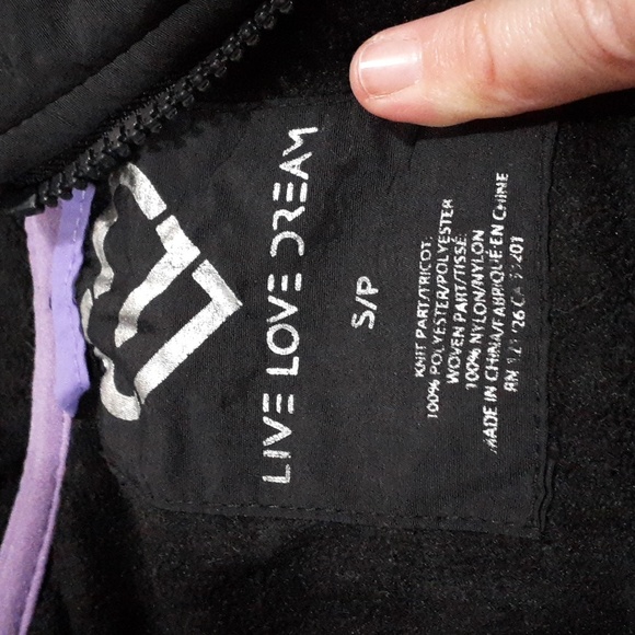 Live Love Dream Black Polyester Jacket, Size S - Picture 5 of 9